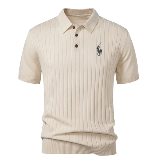 Premium Striped Knit Polo