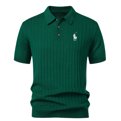 Premium Striped Knit Polo