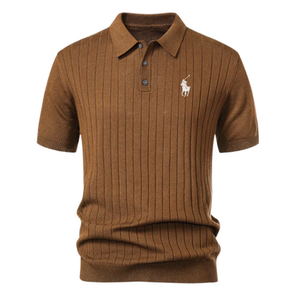 Premium Striped Knit Polo