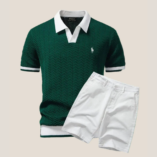 Riviera Knit Polo Set — Premium Polo + Bermuda Shorts