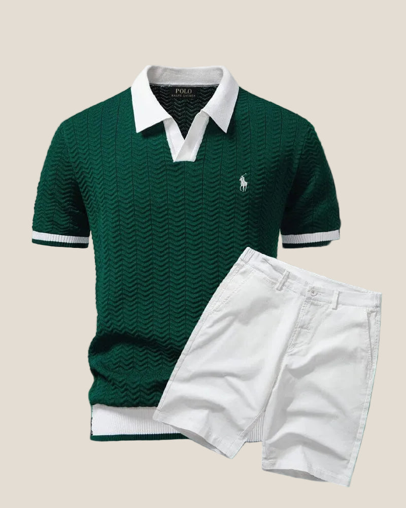 Riviera Knit Polo Set — Premium Polo + Bermuda Shorts